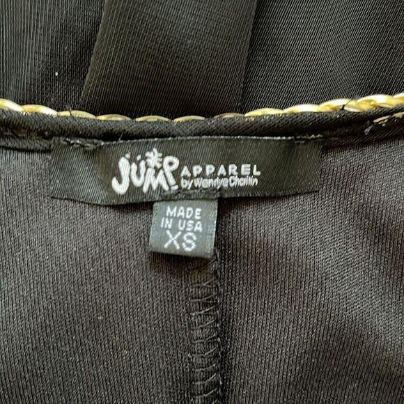 Vintage 90’s Jump Apparel Black Lined Maxi Dress Gold Braided Straps XS - Picture 4 of 8